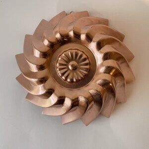 Copper Colored Pinwheel Jello Mold Cake Hanging Fluted Vintage Kitchen Decor